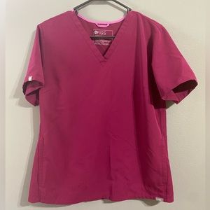 Figs magenta tailored top